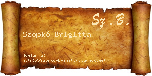 Szopkó Brigitta névjegykártya